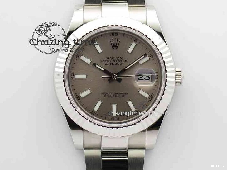 MiroTime 1221 DateJust II 41mm SS BP Maker Best Edition Gray Dial On SS Bracelet SA Trendsetting 3736